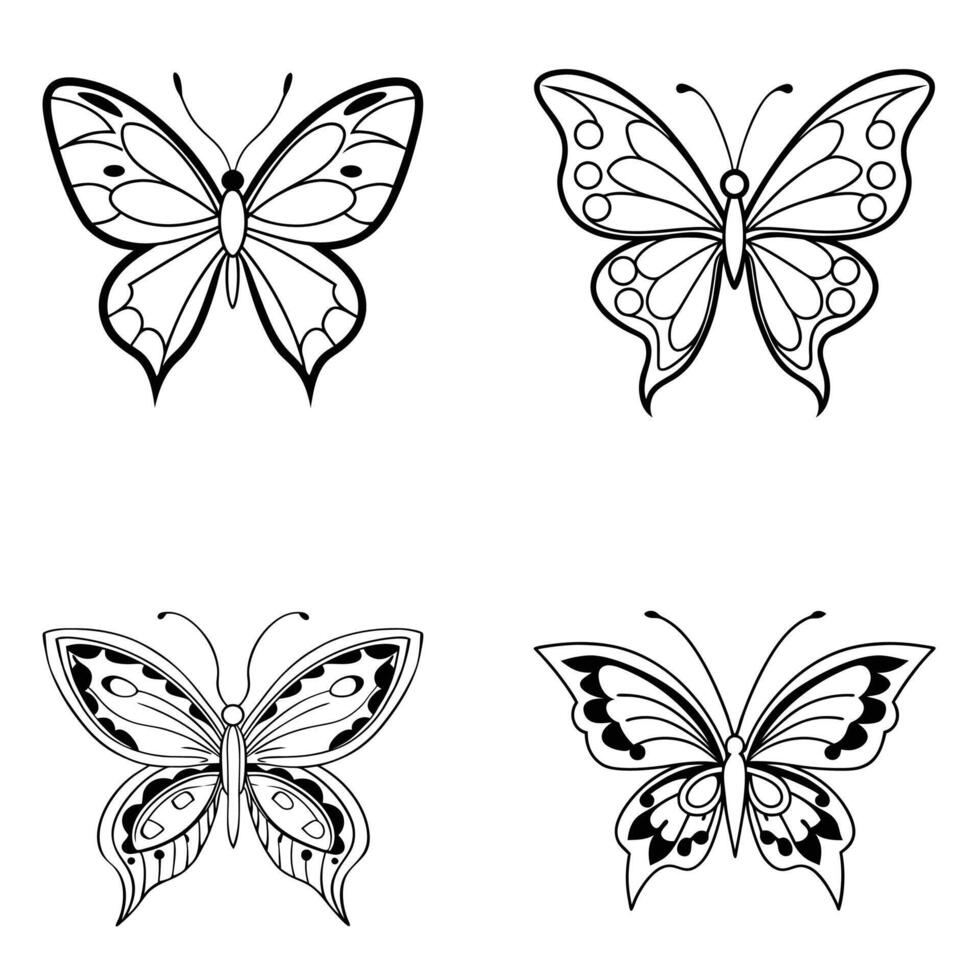 Hand drawn butterfly illustration vector