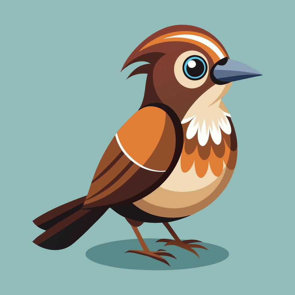 bird art illustrationCute Bird Cartoon Character Sitting Style vector
