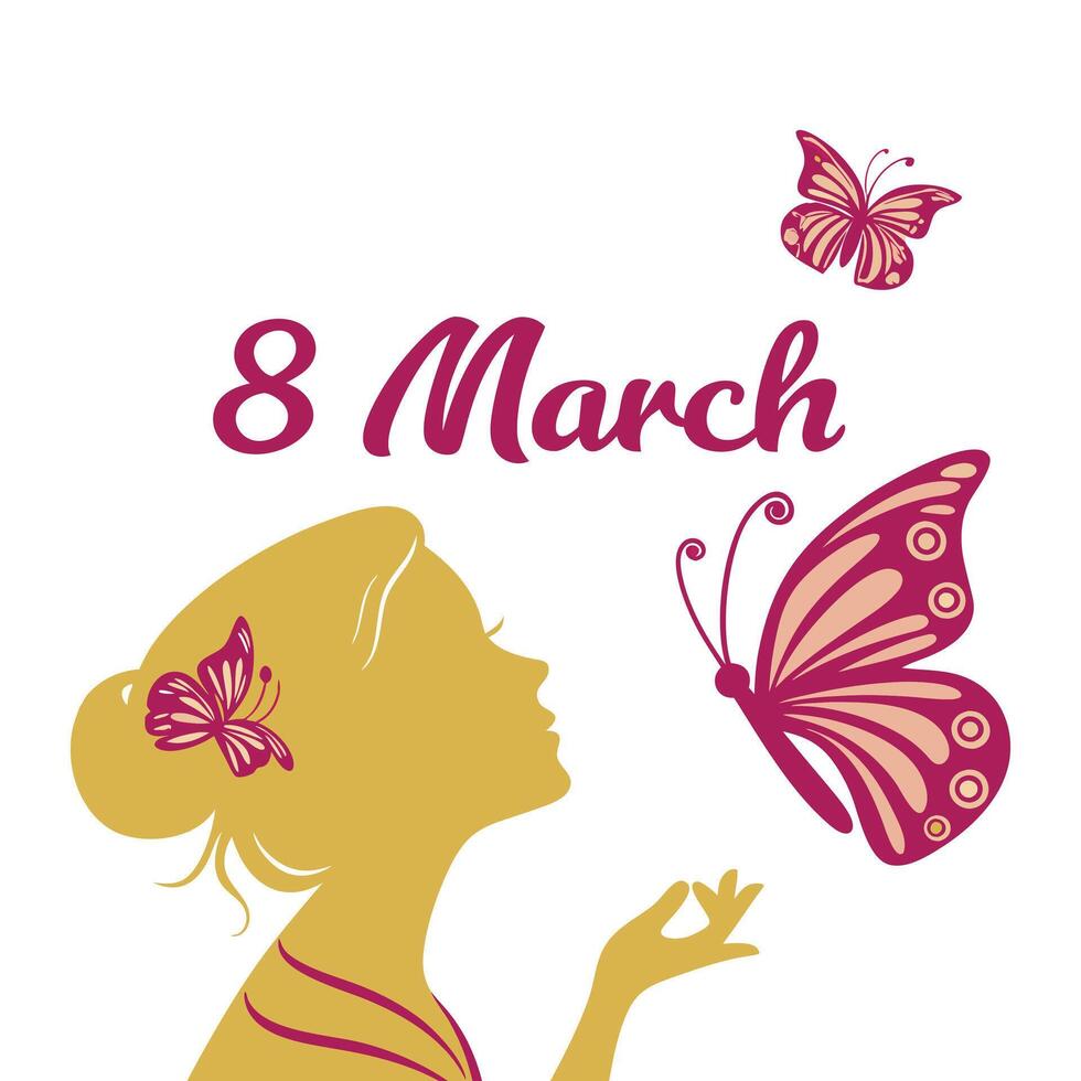 Hand draw creative 8march womens day celebration card design vector