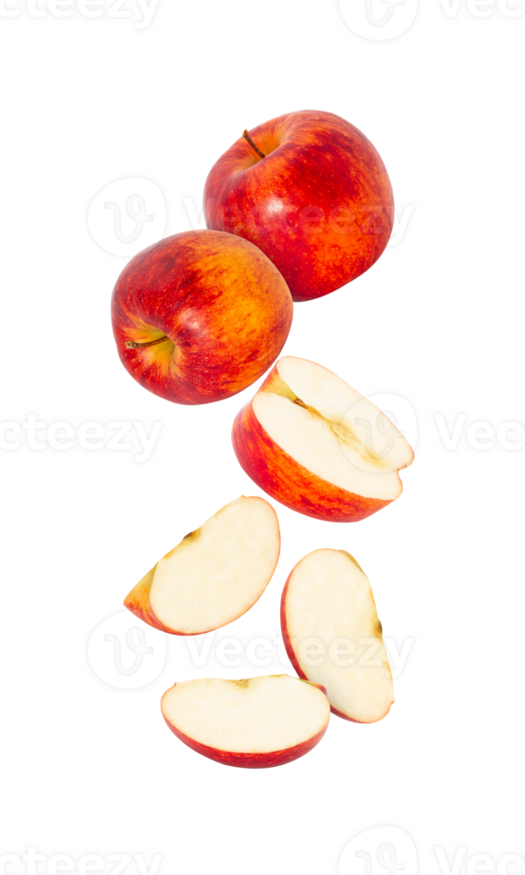 Falling Red Apple, cutout, full depth of field png