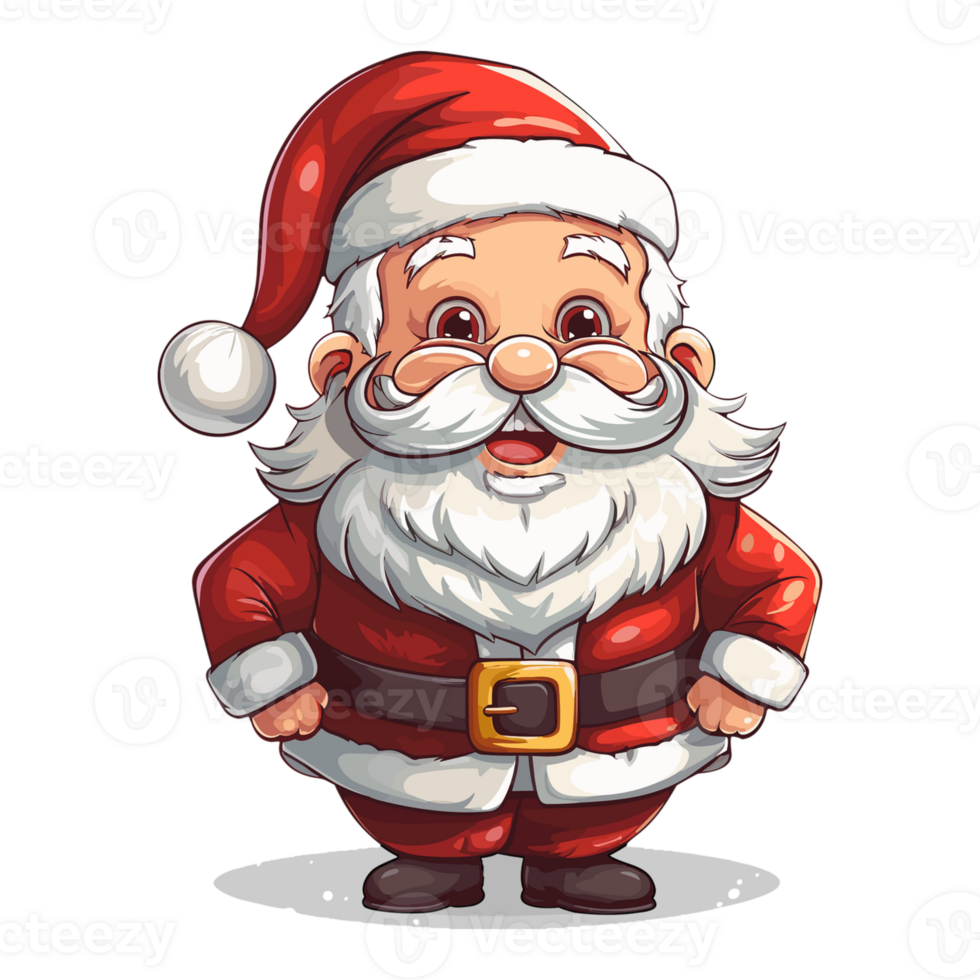 santa claus cartoon character with a red hat and beard png