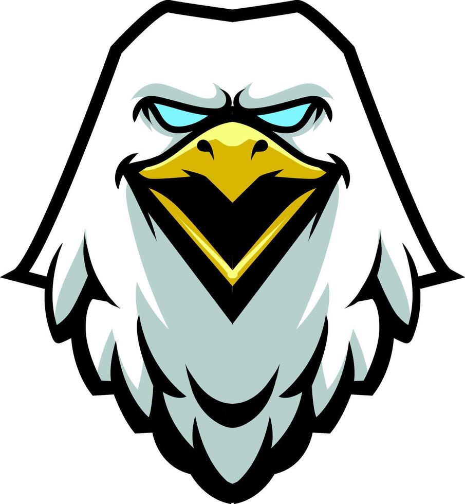 Bald eagle head front view in Cartoon Character Illustration vector