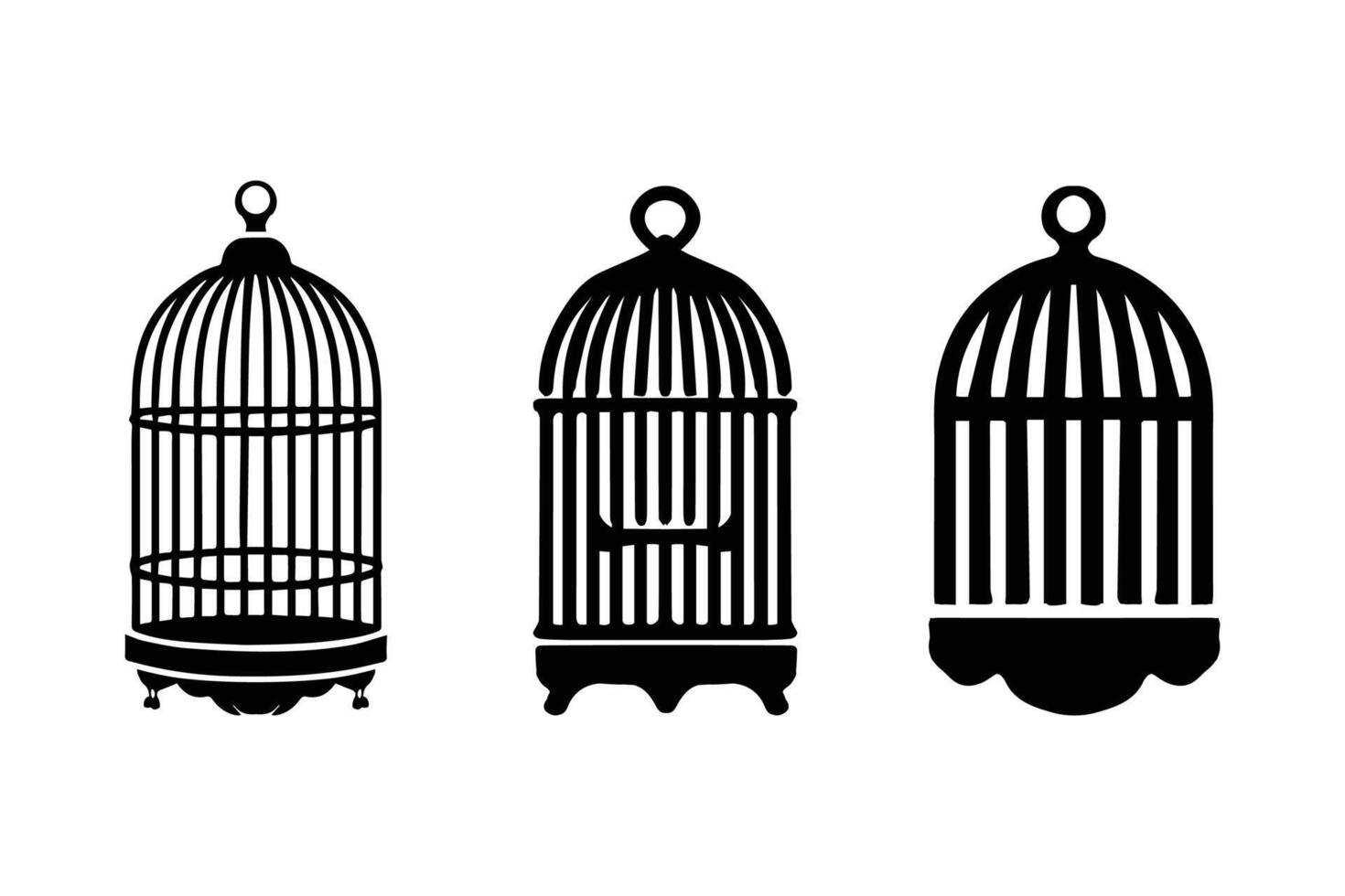 Bird Cage Silhouette illustration artwork vector