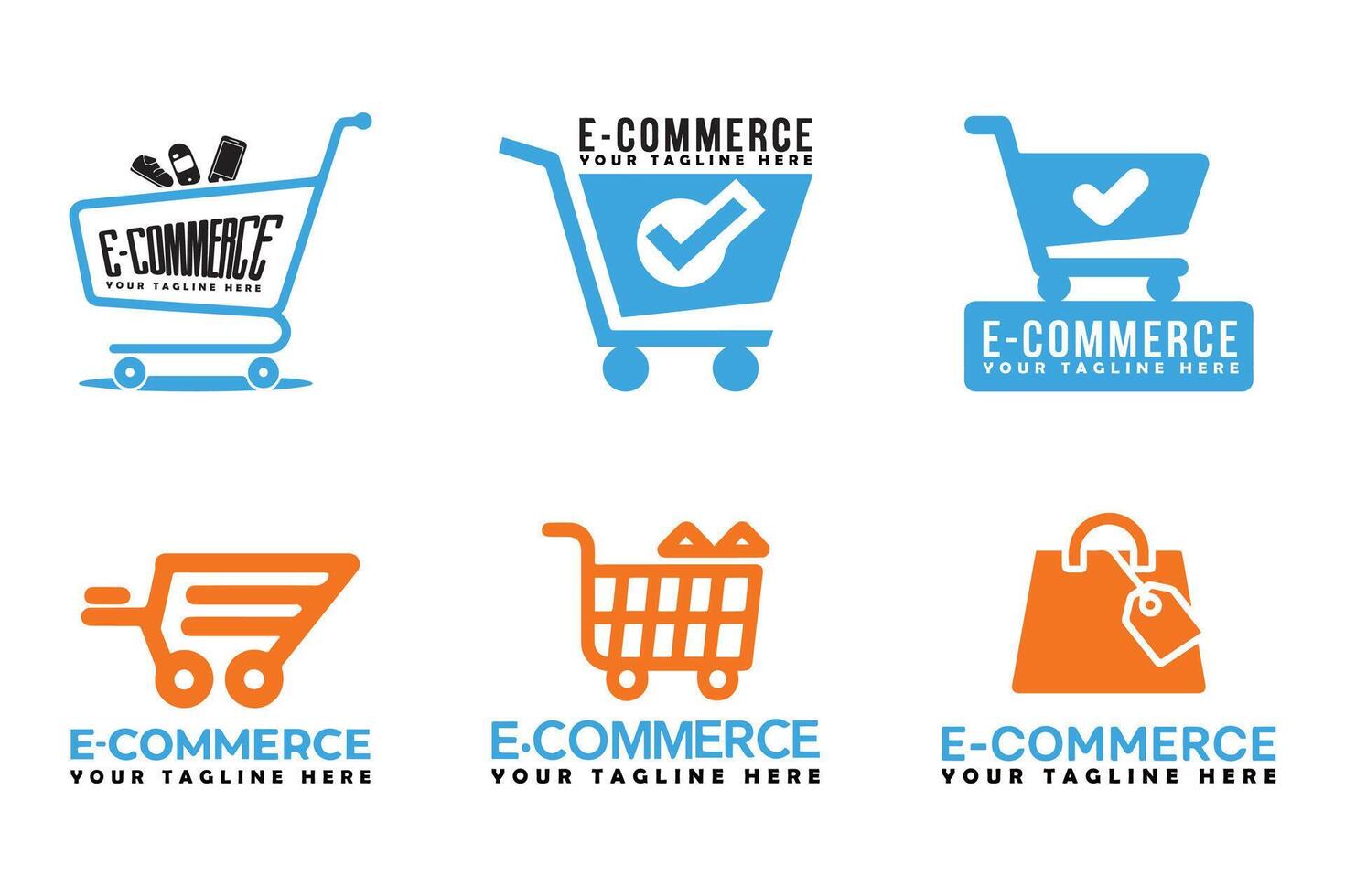 E commerce online shop Business Logo vector
