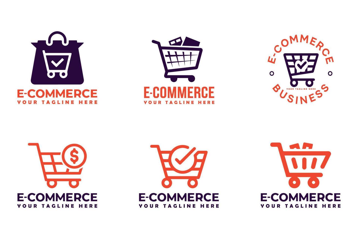 E Commerce Business online shop Logo Design vector