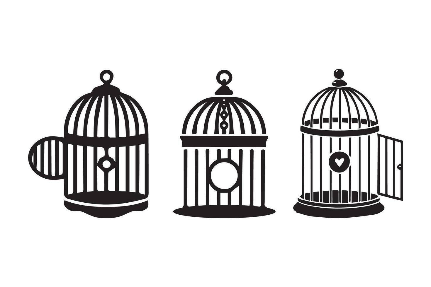 Bird Cage Silhouette illustration vector
