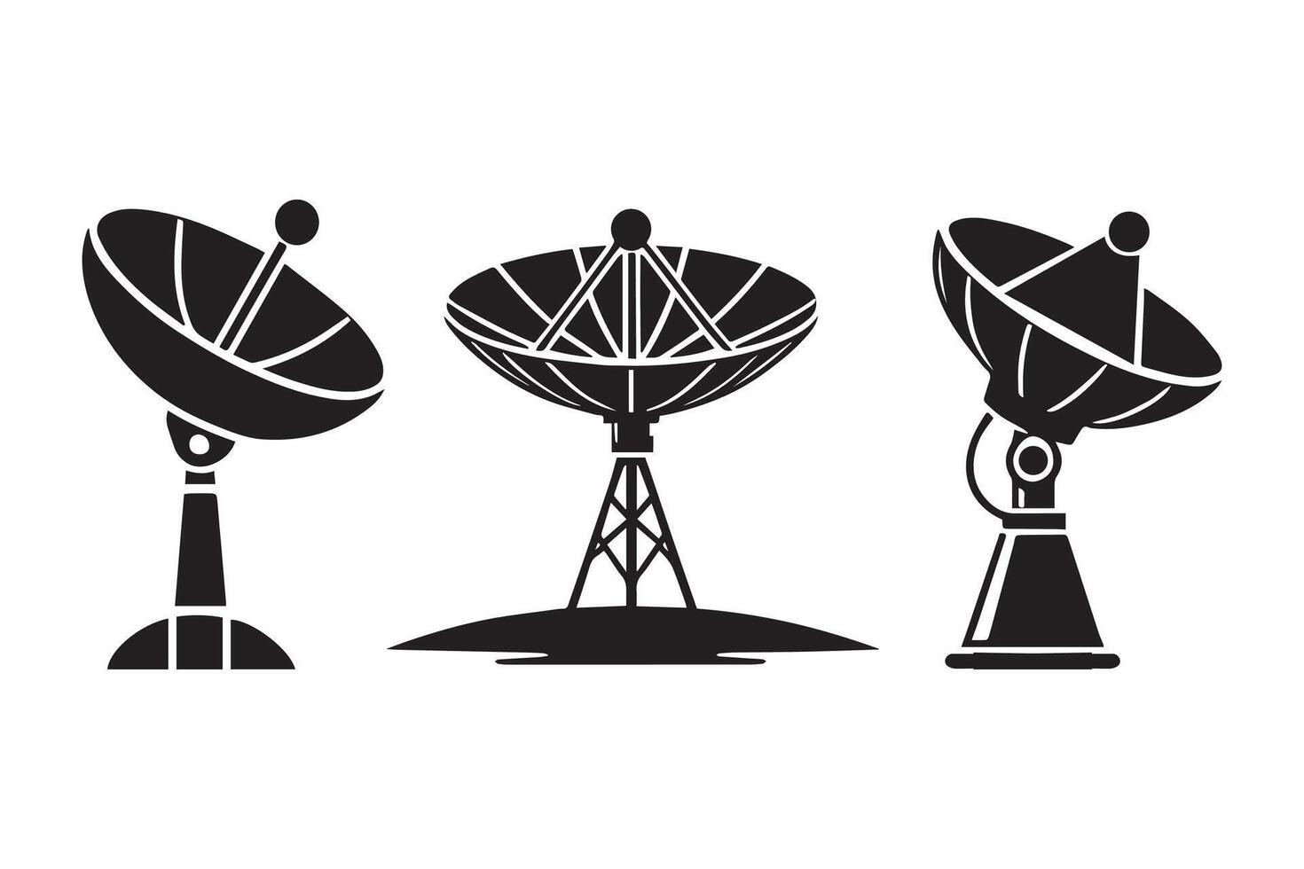 Dish Antenna Satellite silhouette illustration vector