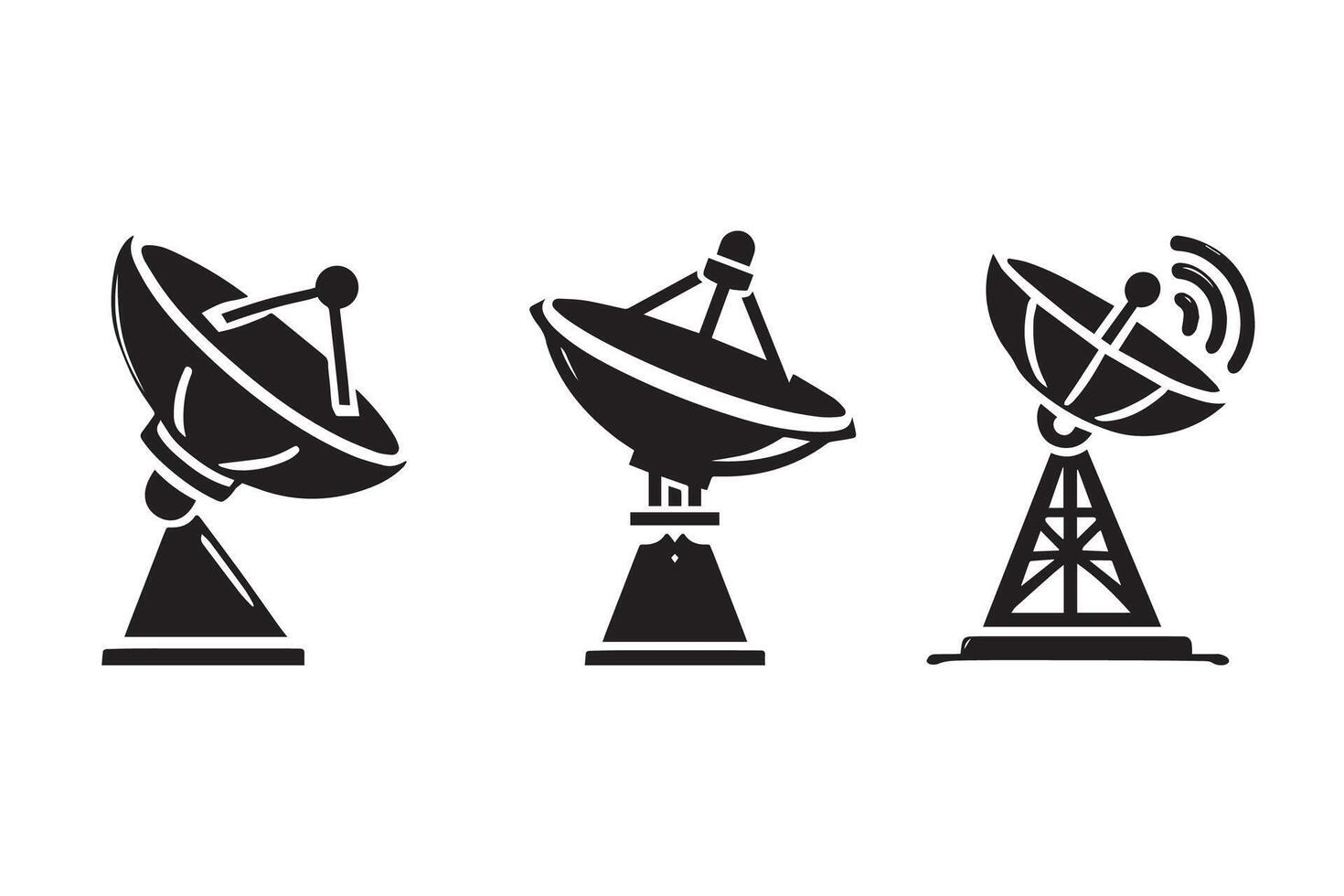 Dish Antenna Satellite silhouette vector