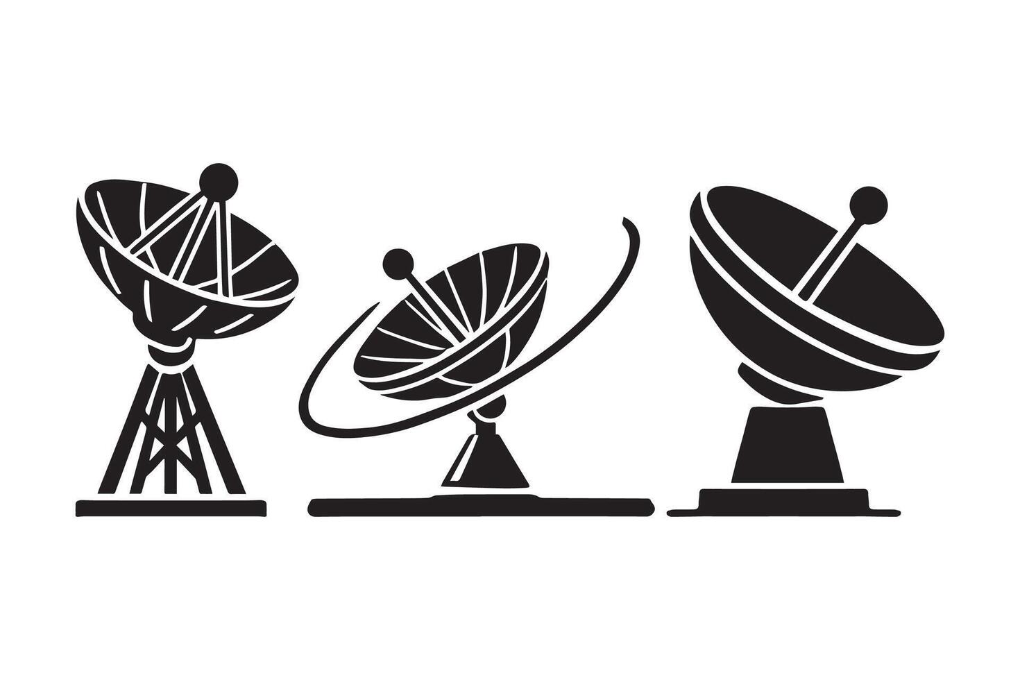 Dish Antenna Satellite silhouette artwork Design vector
