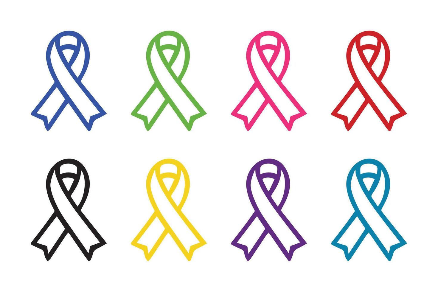 Awareness Ribbons Symbol Set illustration vector