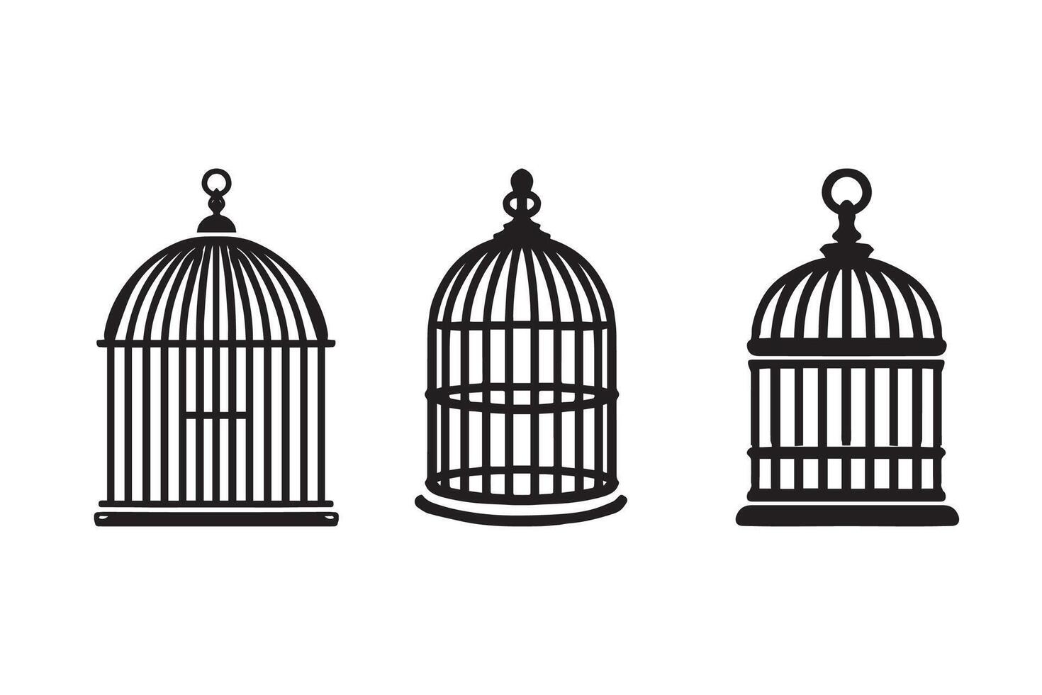Bird Cage Silhouette illustration artwork Design vector
