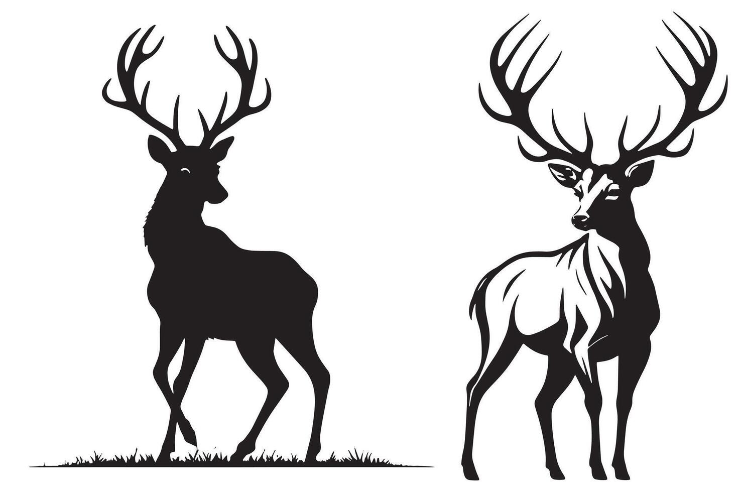 Minimalist Deer Silhouette Art for Unique Creations vector