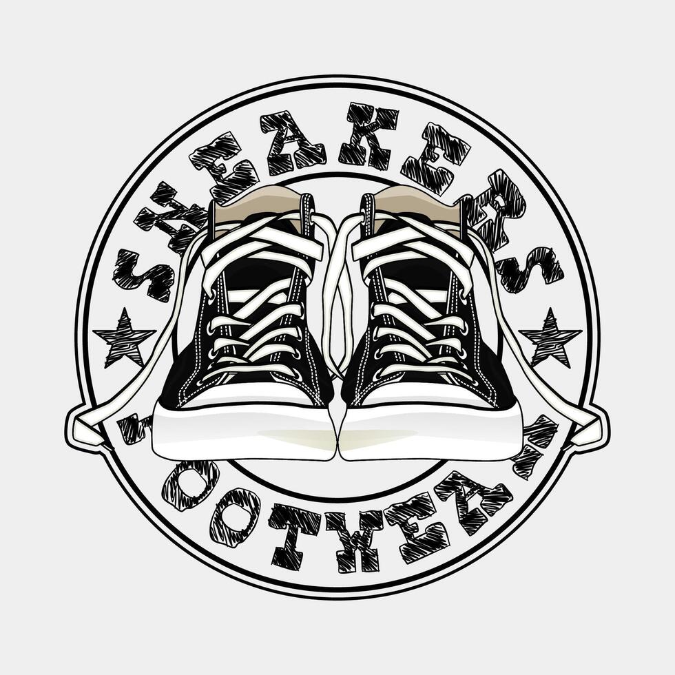 Couple Sneakers Footwear Art Image And Illustratioin vector