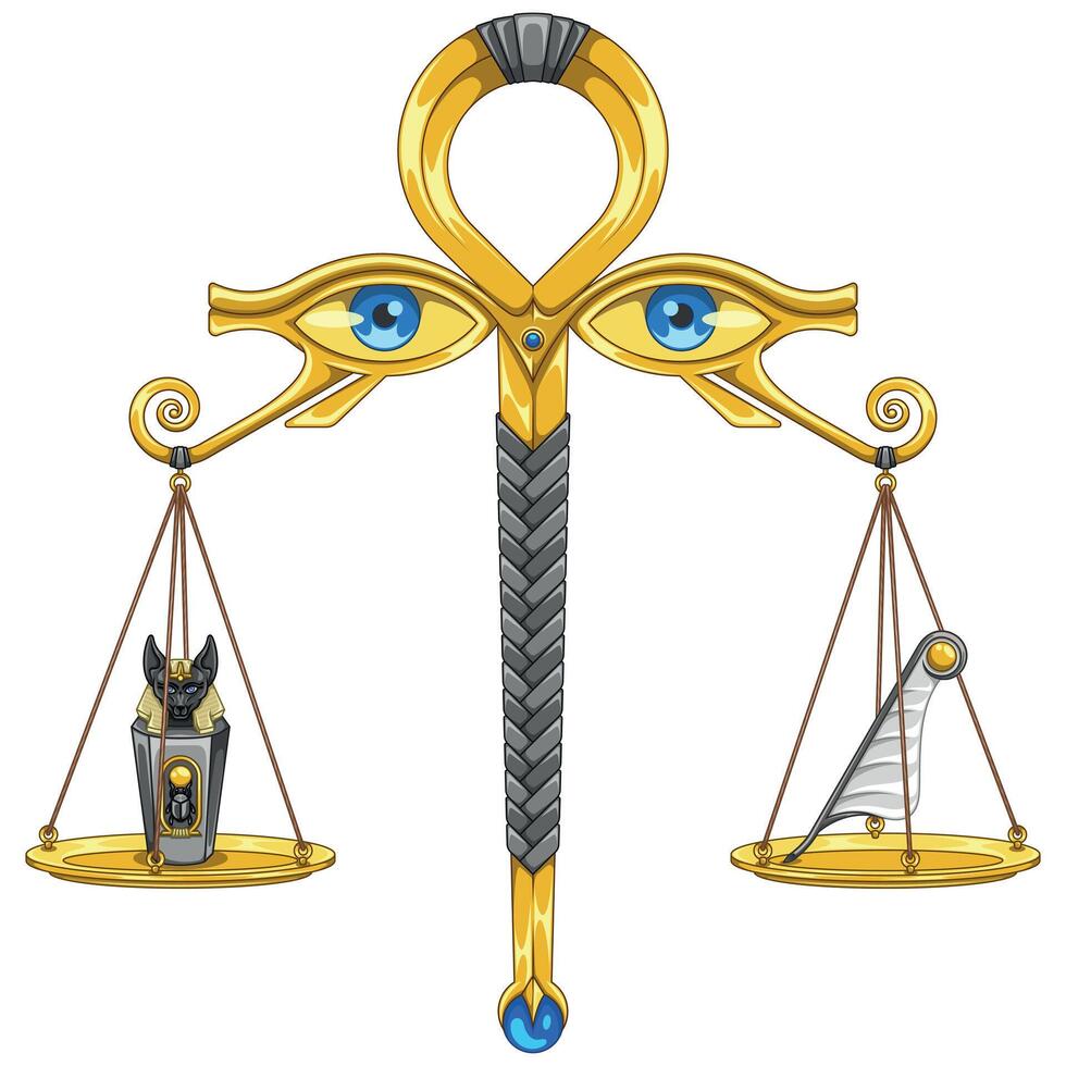 Egyptian Scales of the Judgement of Osiris vector