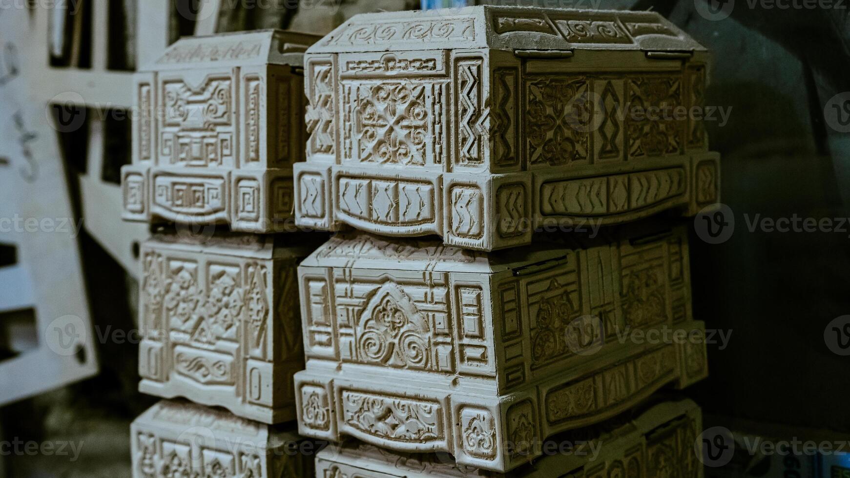 carving element. furniture in classic style. white color wood with gold trim. patina. carving. small depth of field. luxury furniture. use as background. High quality photo