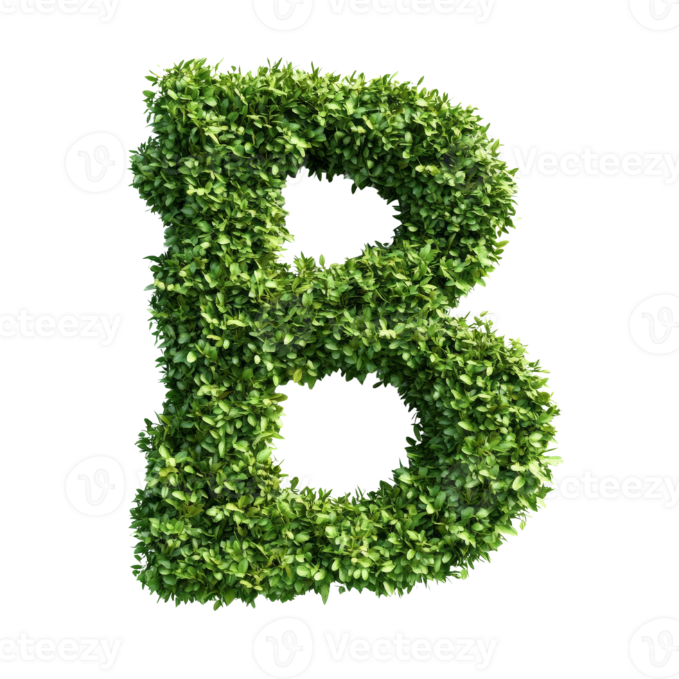 Green leaves form the letter B png