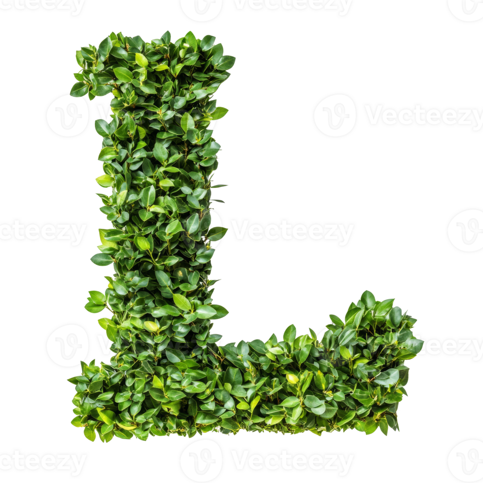 Green leaves form the letter L png