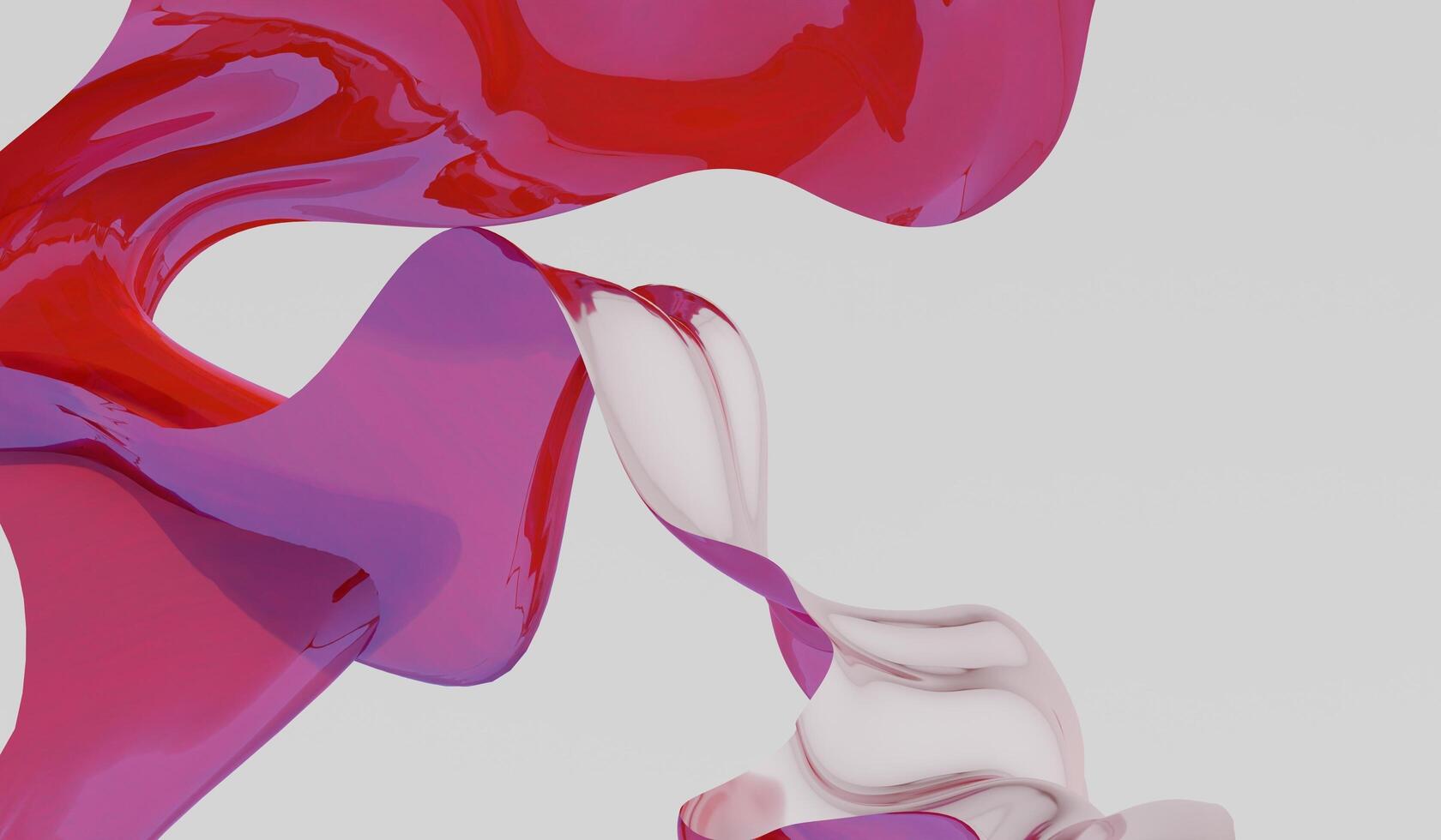 Abstract stripes, transparent acrylic, 3D illustration photo