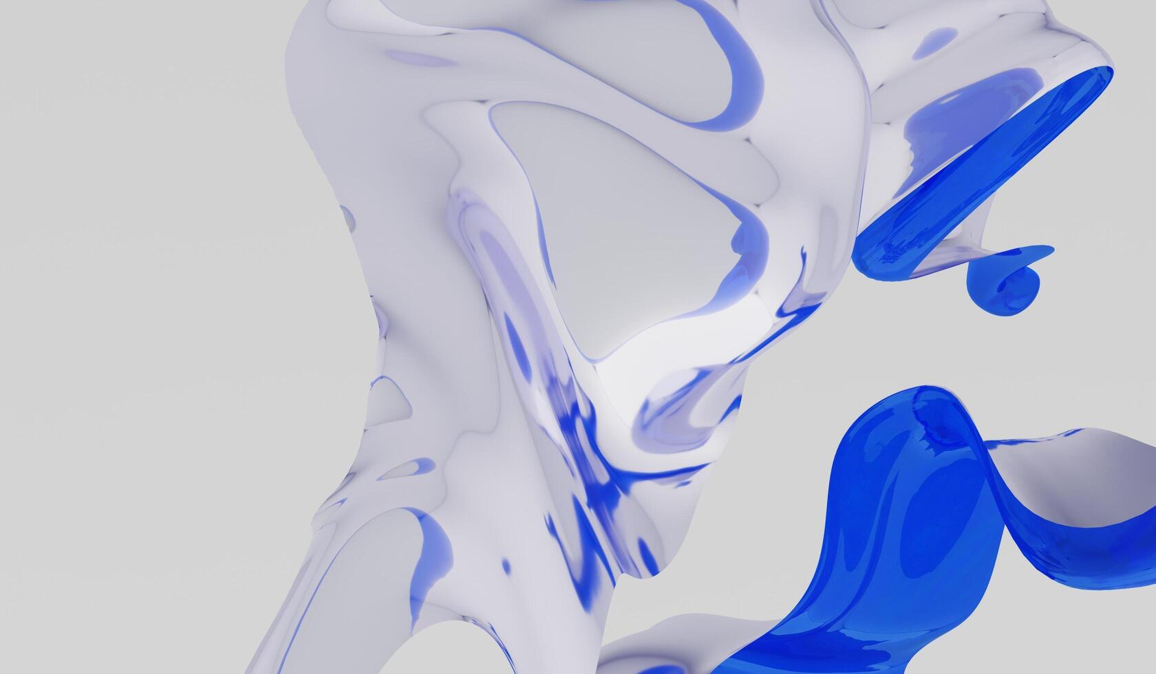 Abstract stripes, transparent acrylic, 3D illustration photo