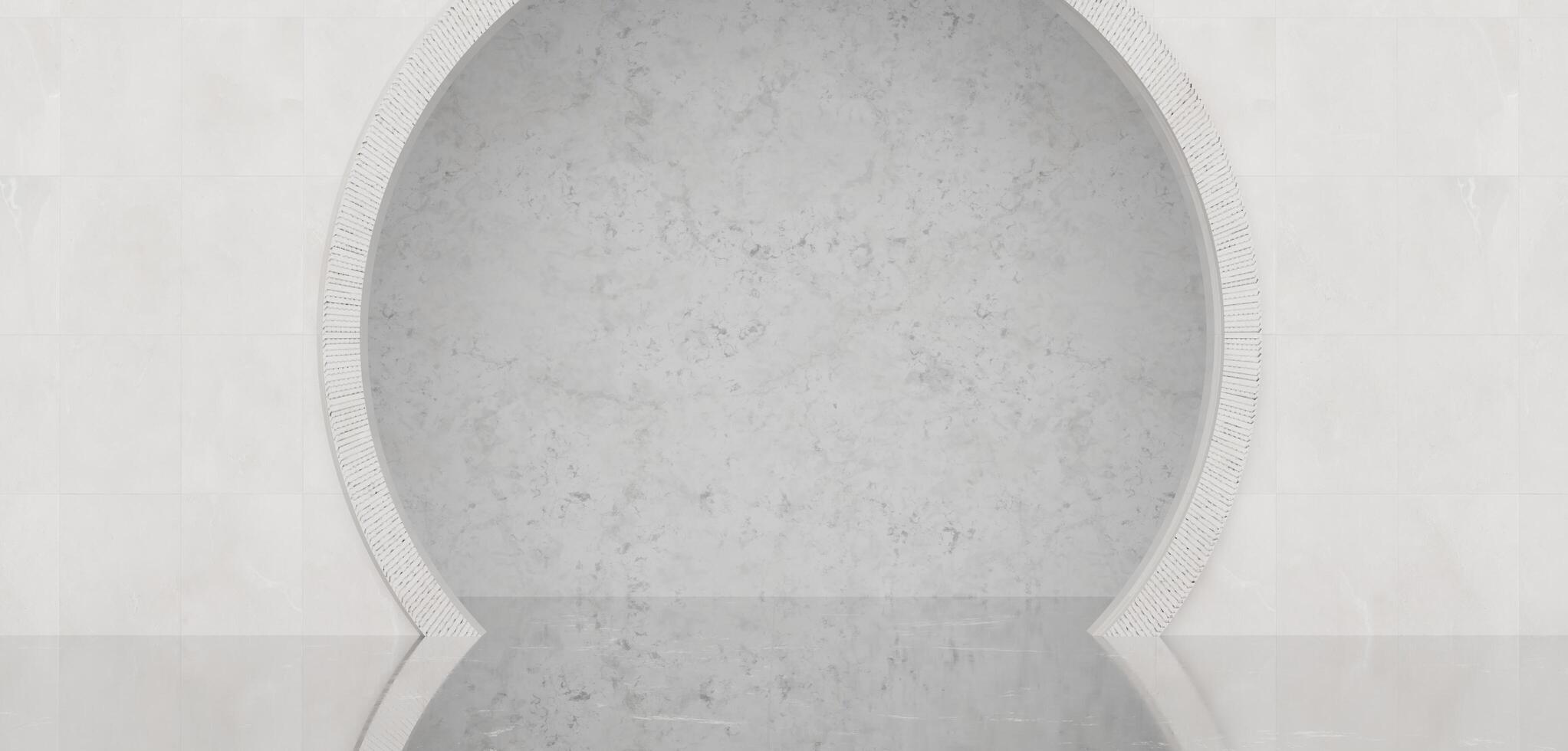 Floor and wall, circle hole, perforated, circle scene, 3D illustration photo