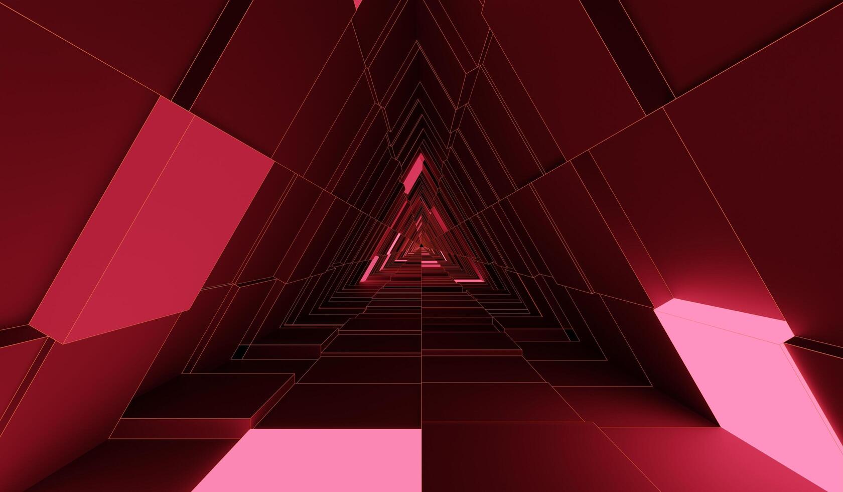 Background, Triangle pipe, Triangle technology corridor, 3D illustration photo