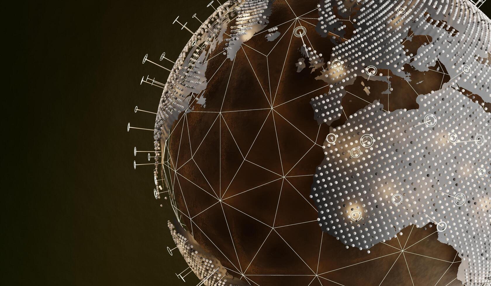 Technology globe, modern communication, global connection background, 3D illustration photo