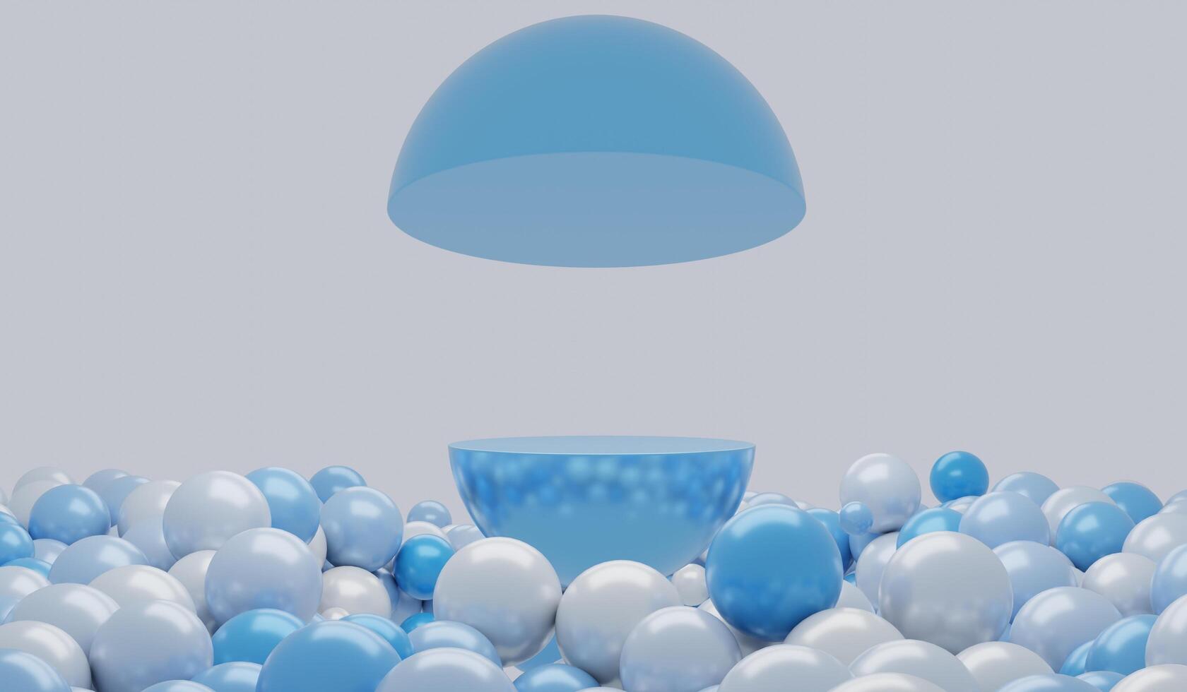 Circle podium with circle ball 3D illustration photo