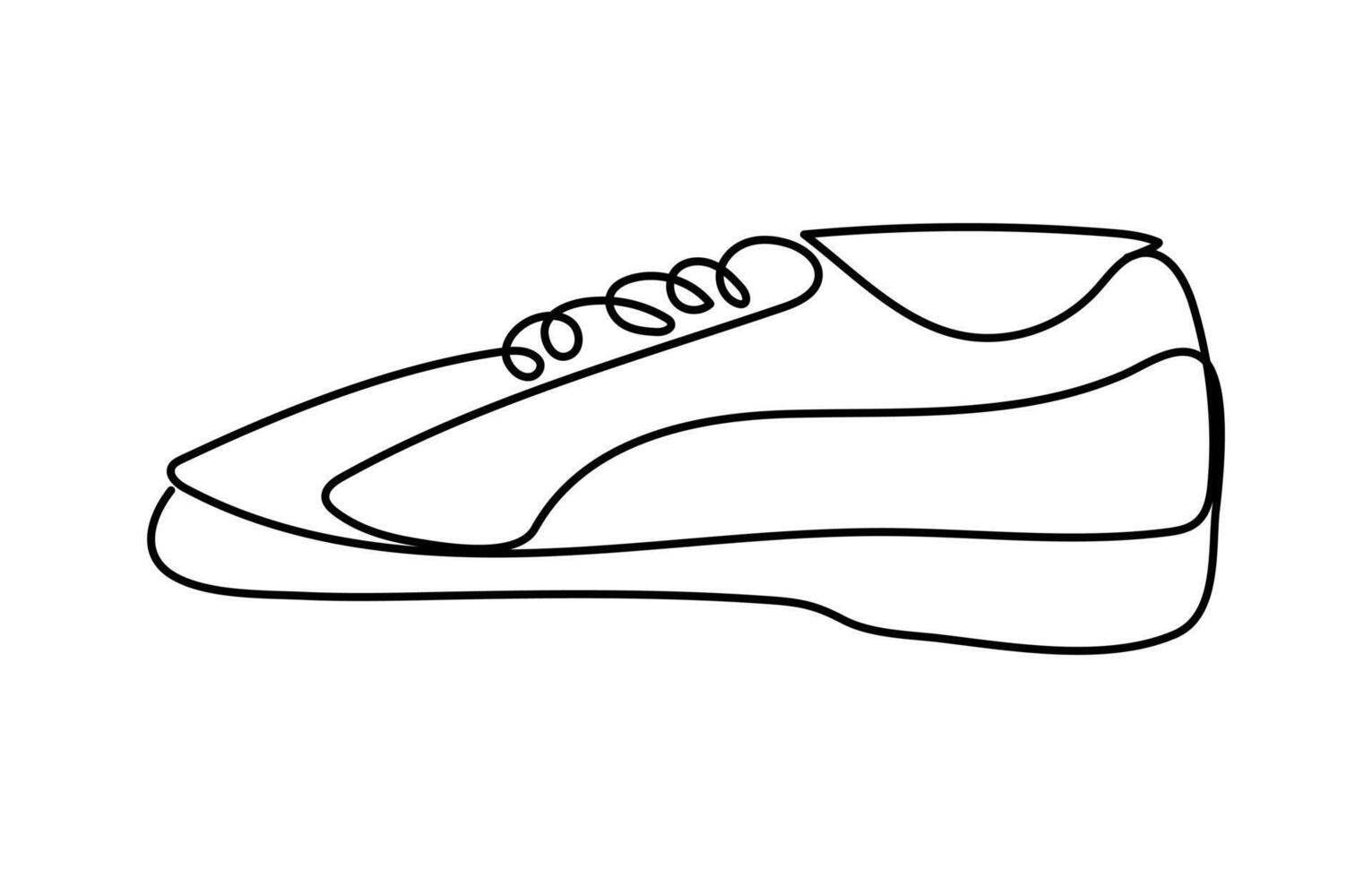 Sport shoes in continuous line art drawing Single one line art of sport shoes illustration vector