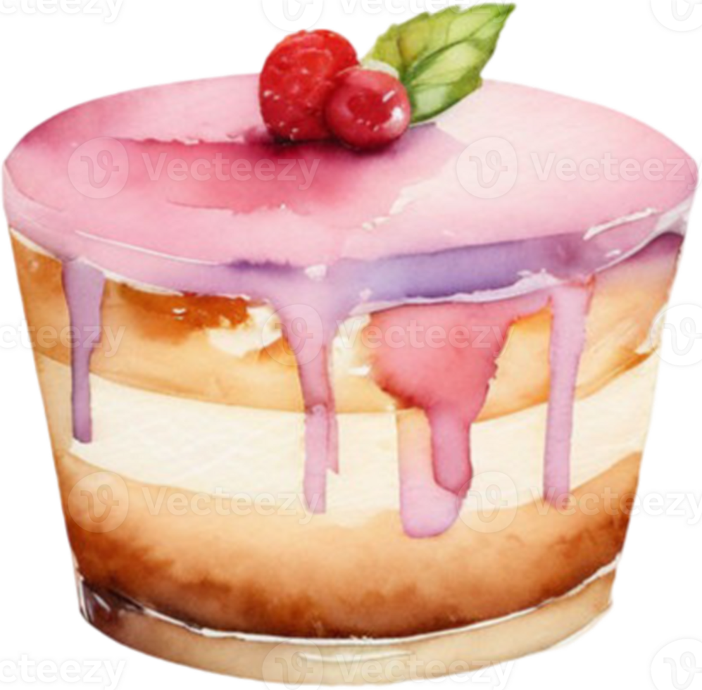 Cake with raspberry and cream png