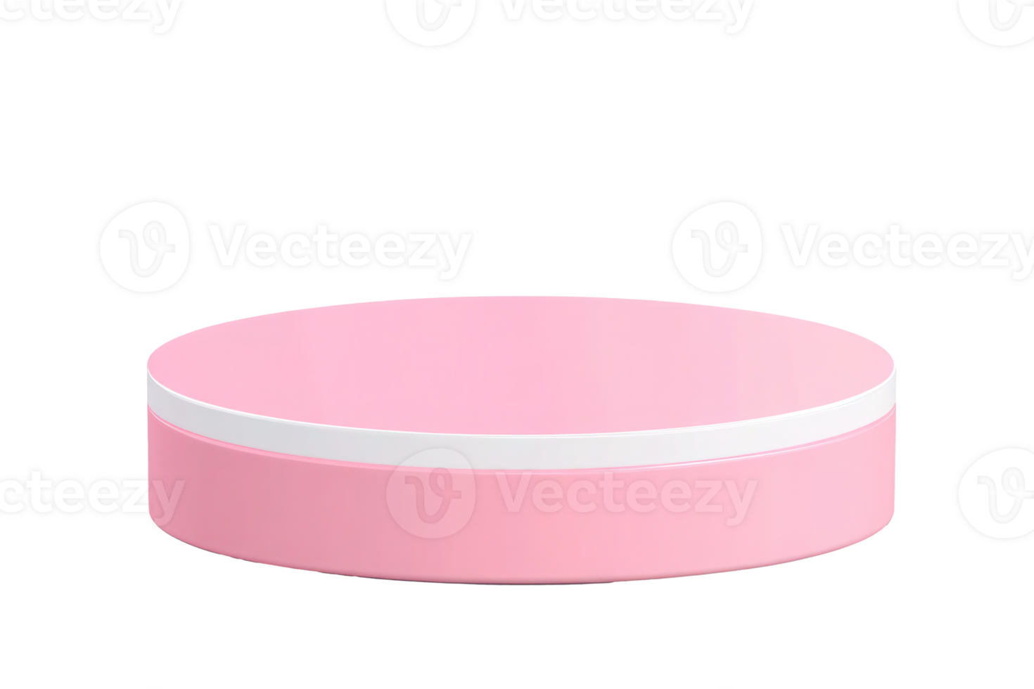 Pink Round Cosmetic Container Product Display Empty Mockup Studio Shot png