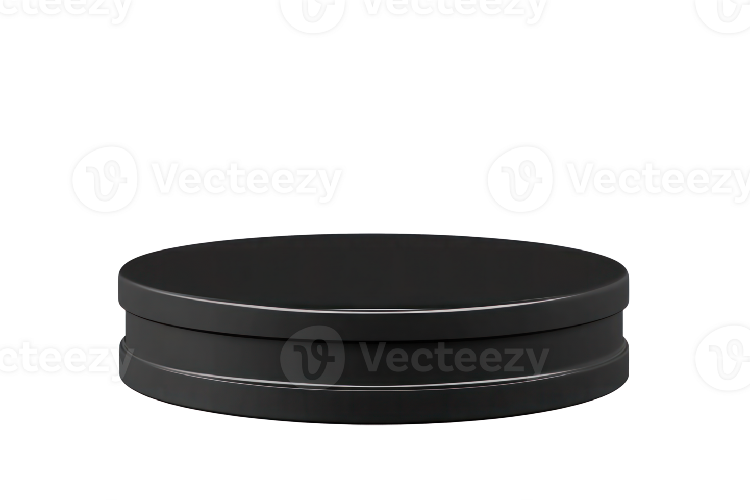 Black Round Display Stand Product Presentation Minimalist Stage Empty Podium Mockup Showcase png