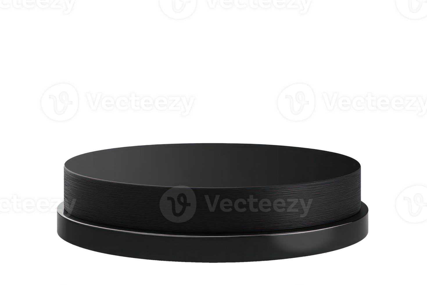 Elegant Black Circular Platform Display Stand 3D Render png