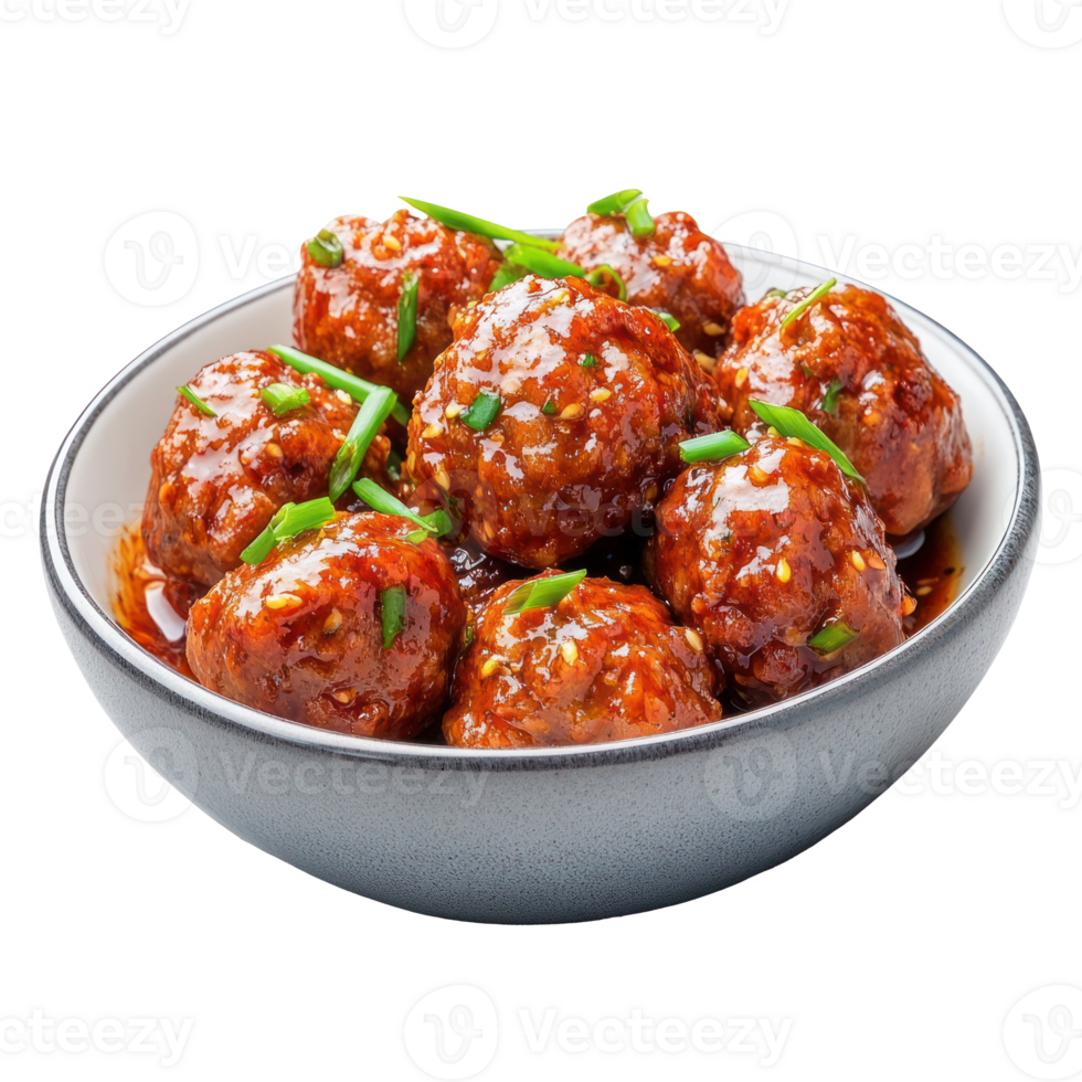 Delicious Glazed Meatballs Appetizer Asian Cuisine Food Photography png