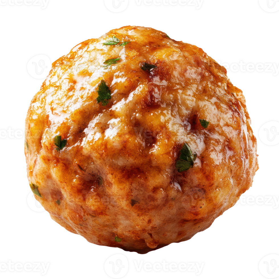 Juicy Glazed Meatball Food Photography Closeup png