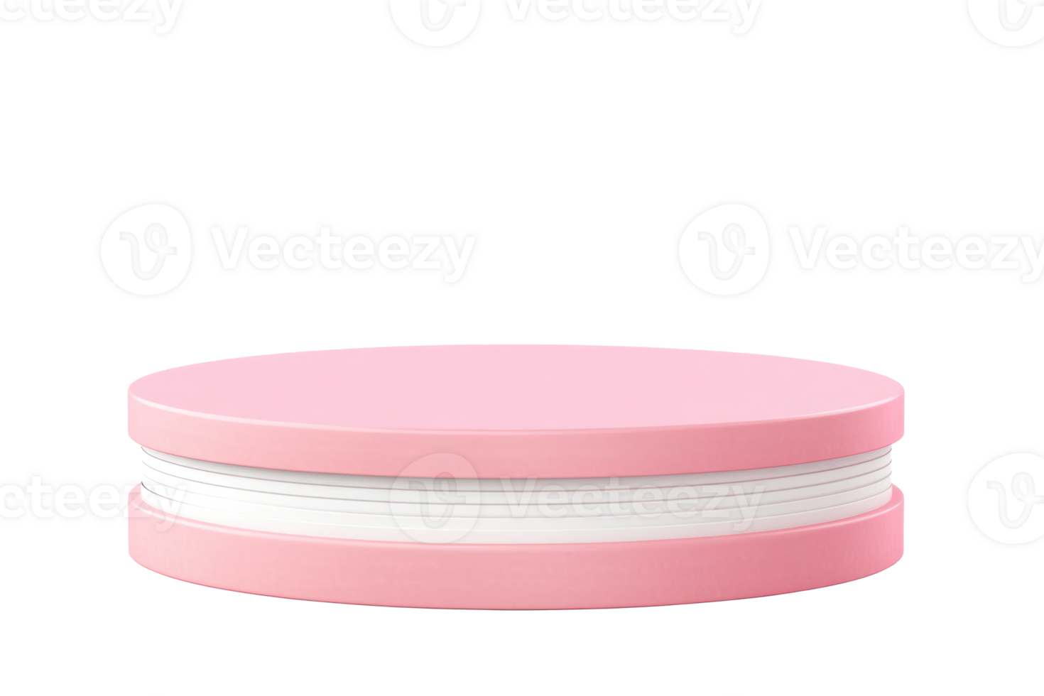 Pink Round Product Display Stand Minimalist Mockup 3D Render Empty Platform Showcase Presentation png