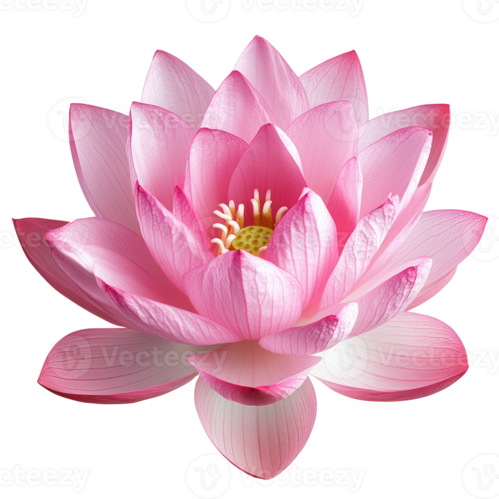 Pink lotus flower bloom isolated transparent background nature botany purity serenity png