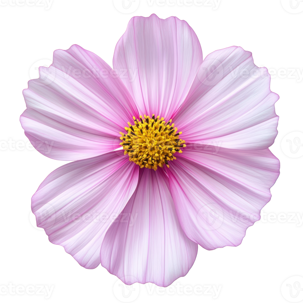 Beautiful pink cosmos flower bloom isolated transparent background png