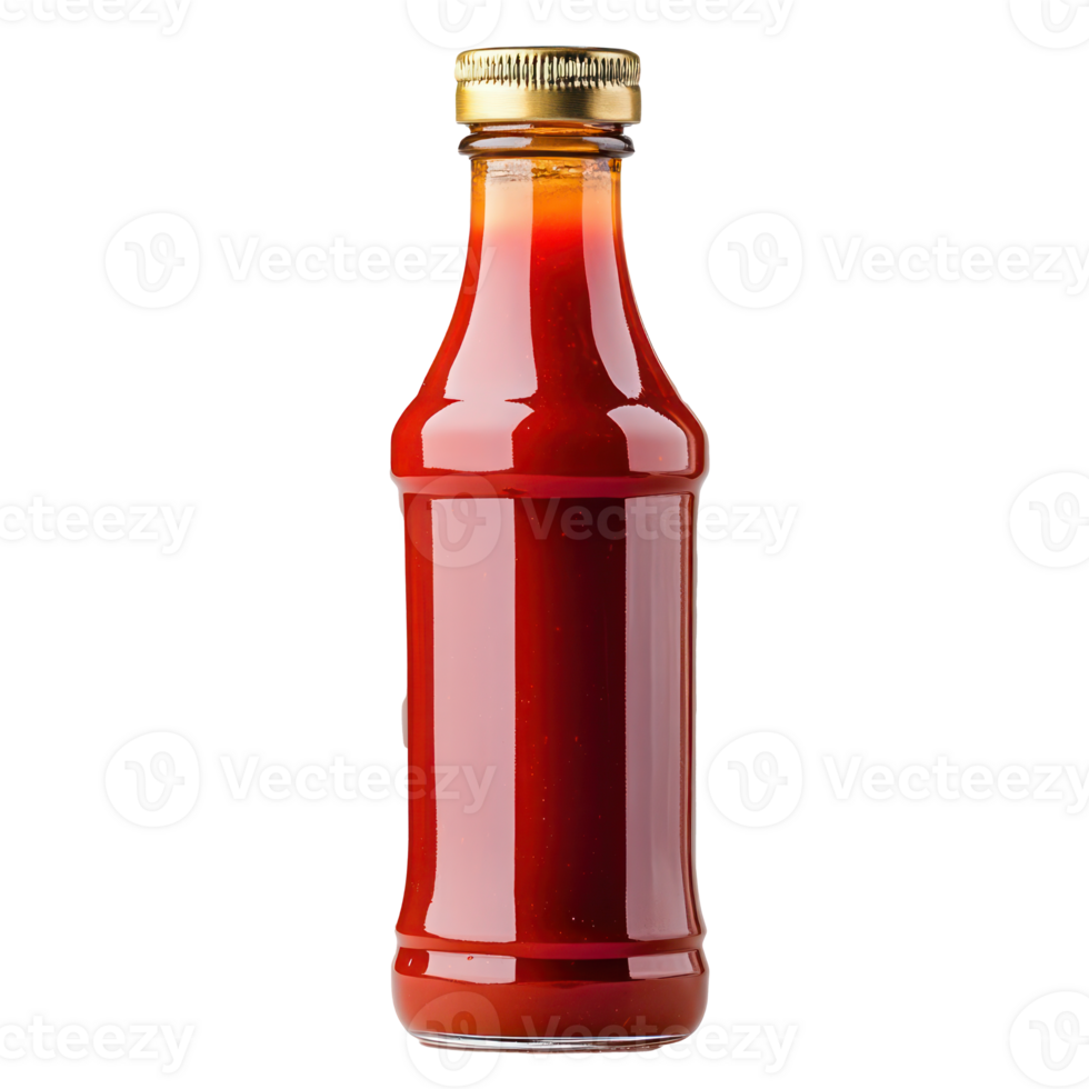 Red Sauce Bottle Glass Container Food Product Spicy Condiment Culinary Ingredient Restaurant Supply png