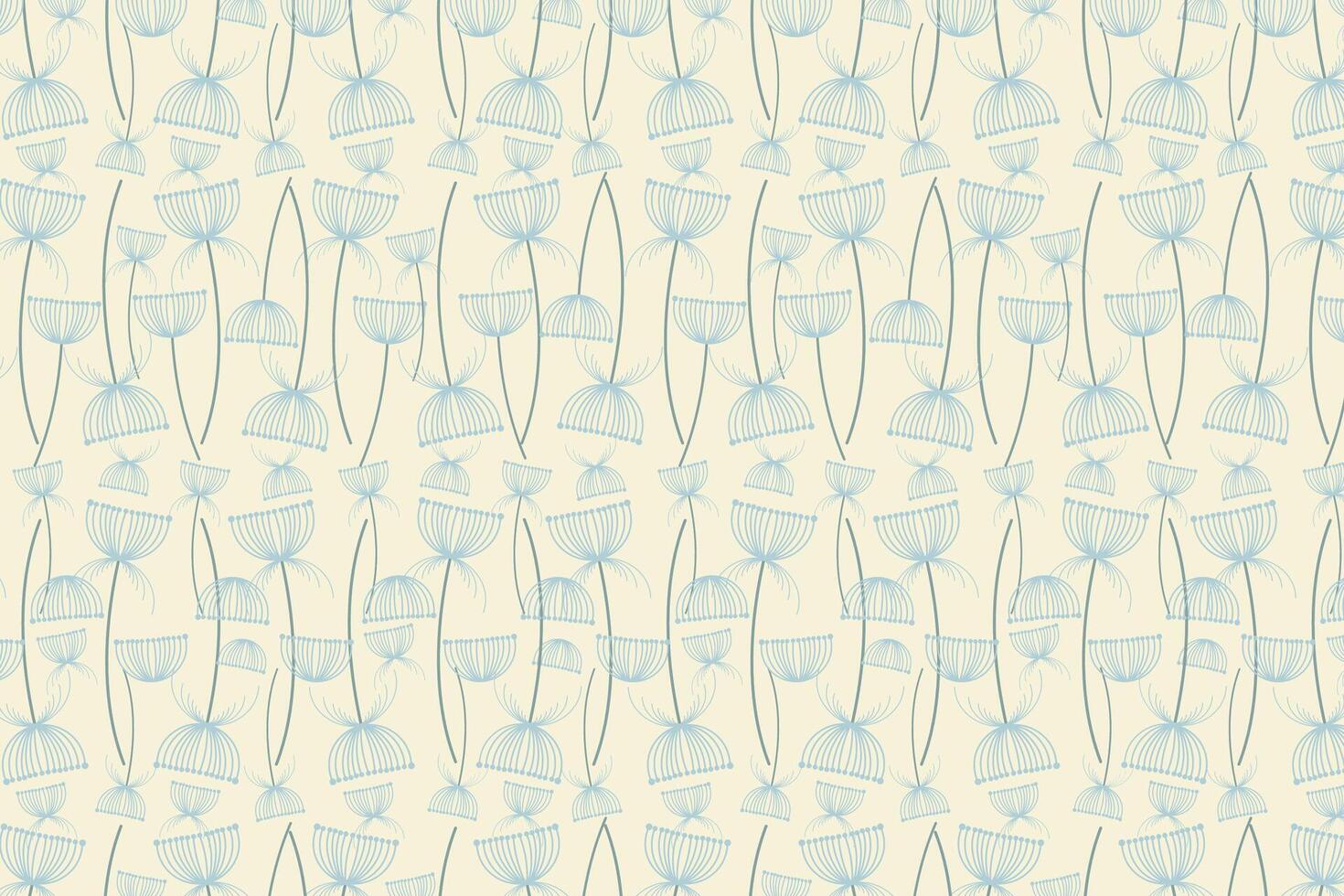 Wishing flower dandelion abstract floral seamless repeat pattern vector