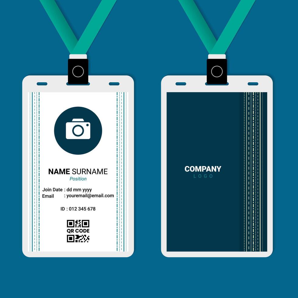ID Card Design with Traditional Line Art Motif vector