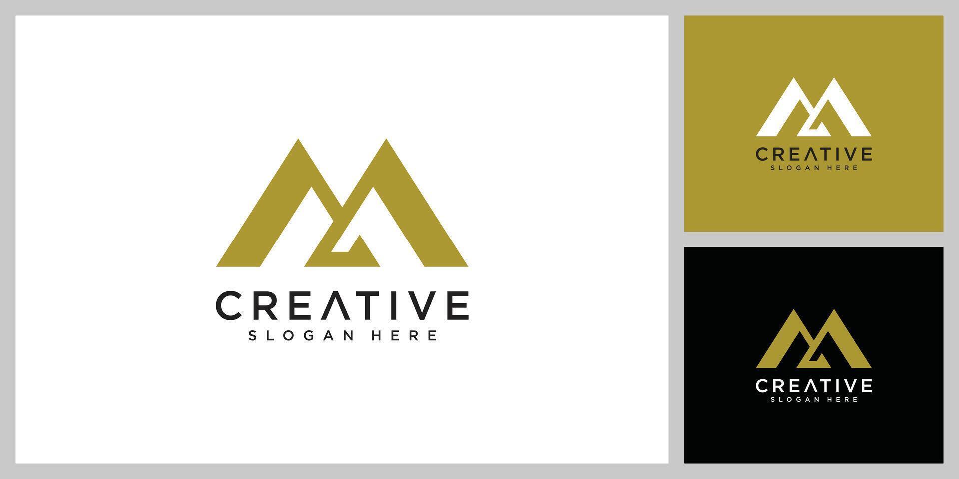m letter logo design template vector