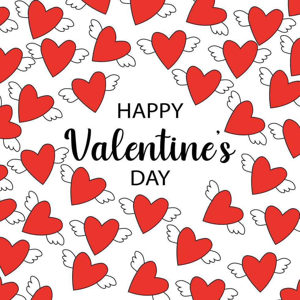Valentines day and heart pattern background vector