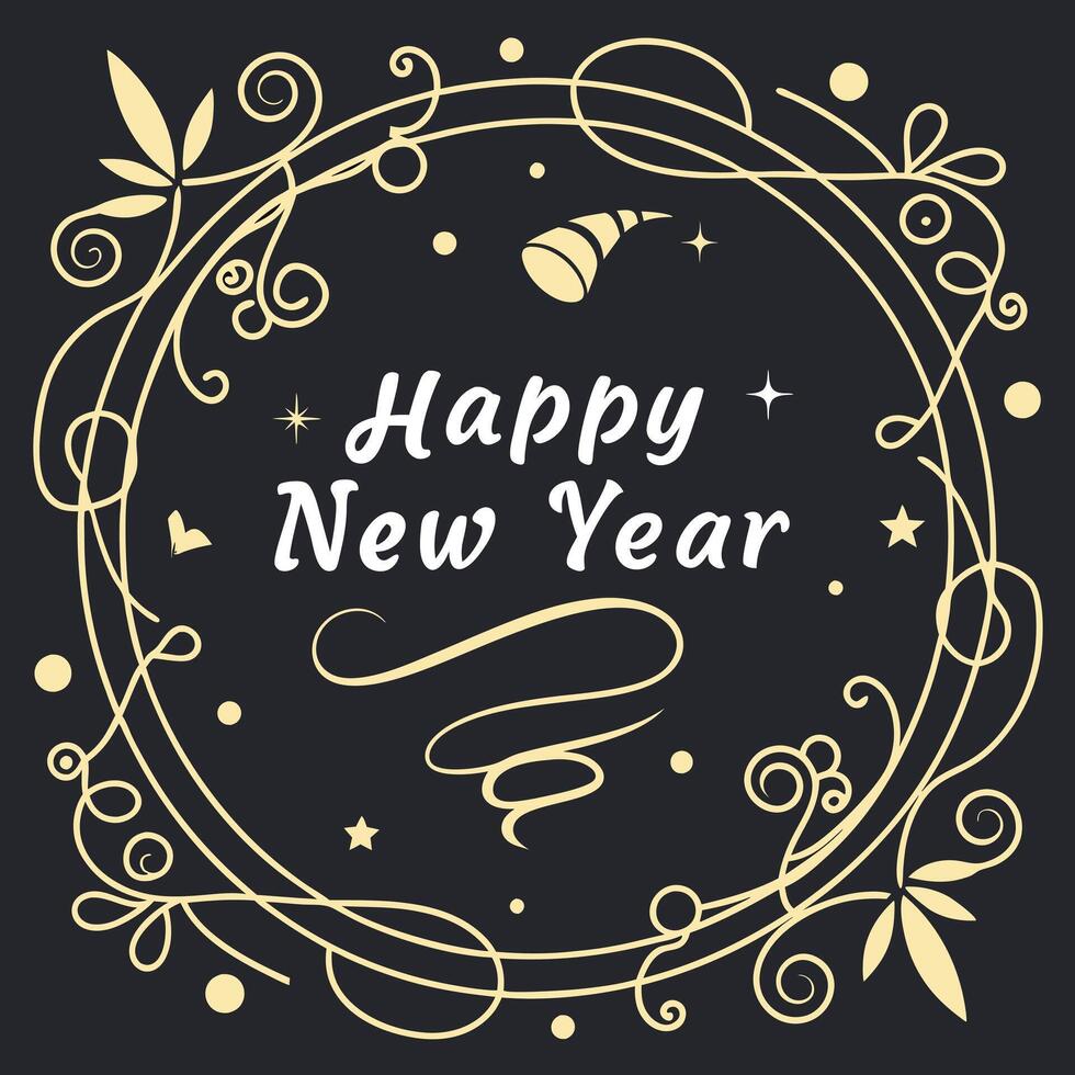 Elegant Happy New Year Graphic Design for Holiday Use vector
