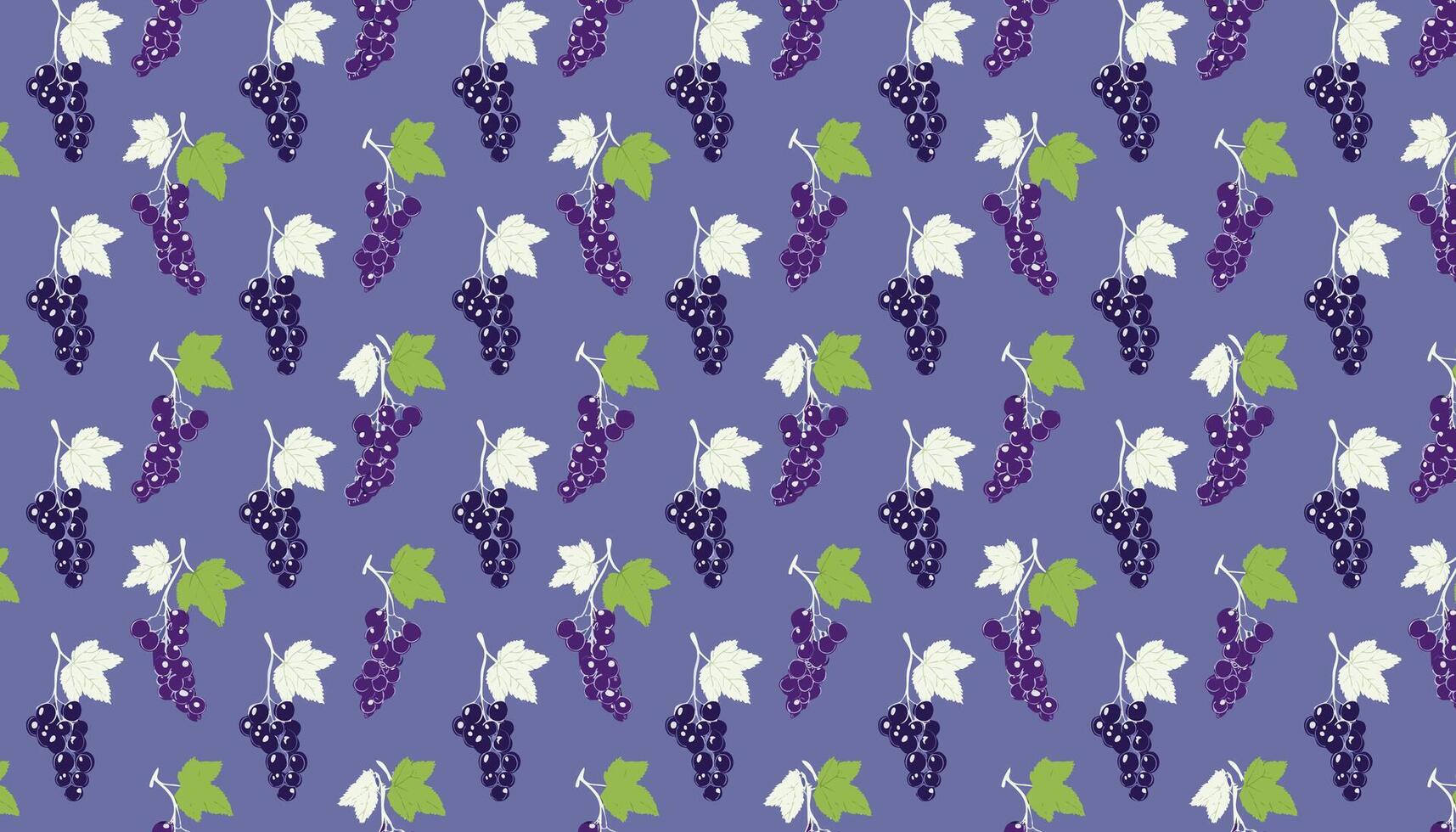 Pattern with black currants berries. illustration in flat style. vector