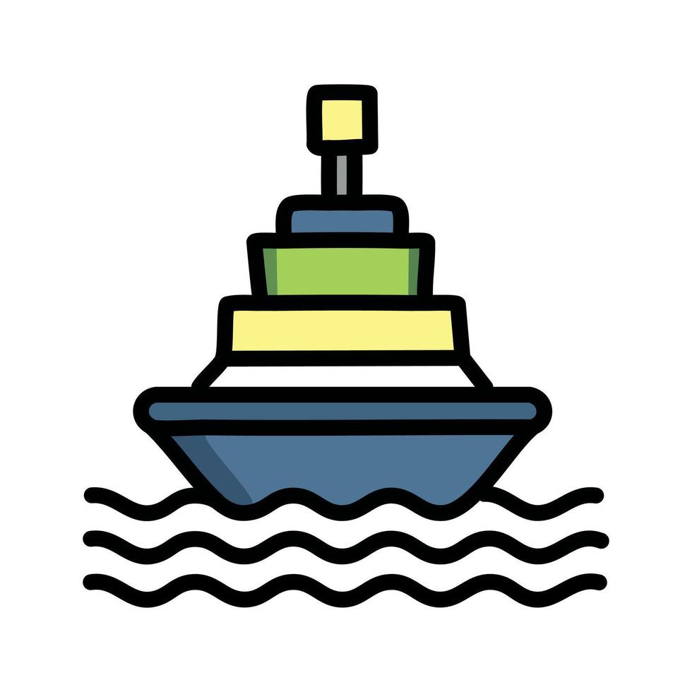 Sea buoy blue color illustration, filled design editable outline icon. vector