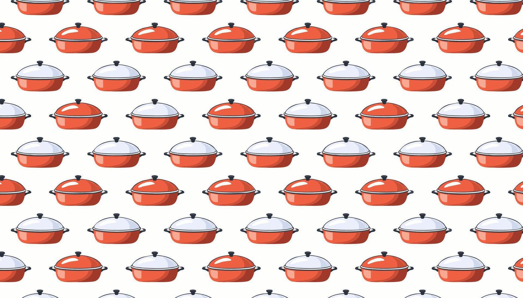 Roaster pot pattern consisting of beautiful seamless kitchen pot, accessory for cooking Pot pattern consisting of beautiful seamless kitchen pot, accessory for cooking vector