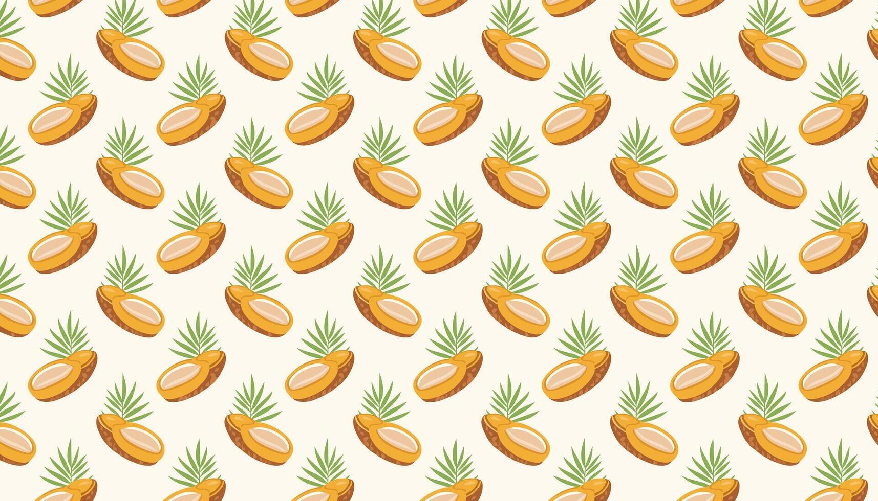 Seamless pattern with dates. Fruits illustration in cartoon style. vector
