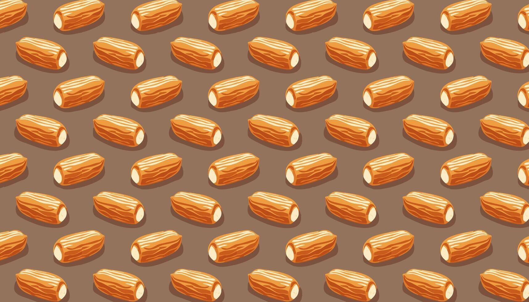 Seamless pattern of dates. Dried fruit background illustration. vector