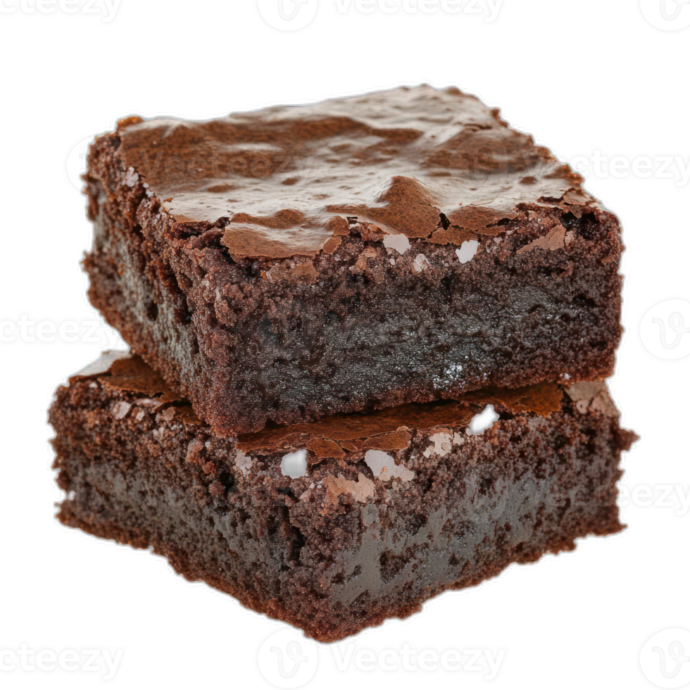 Delicious Chocolate Brownies Two Squares Close Up png