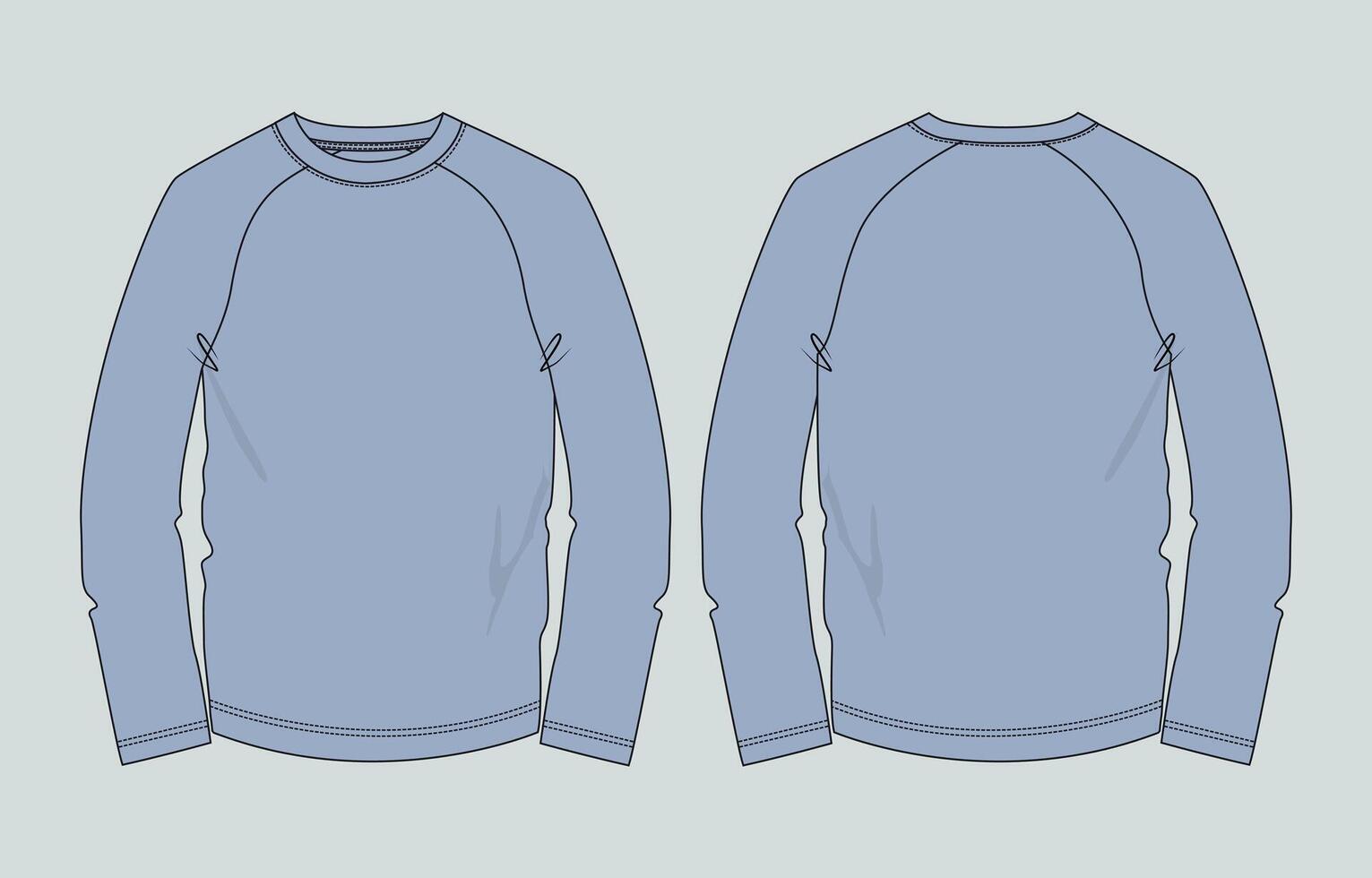 A blue long sleeve shirt with a white collar vector